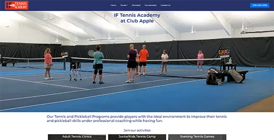 IF Tennis Academy web page
