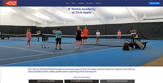 IF Tennis Academy web page